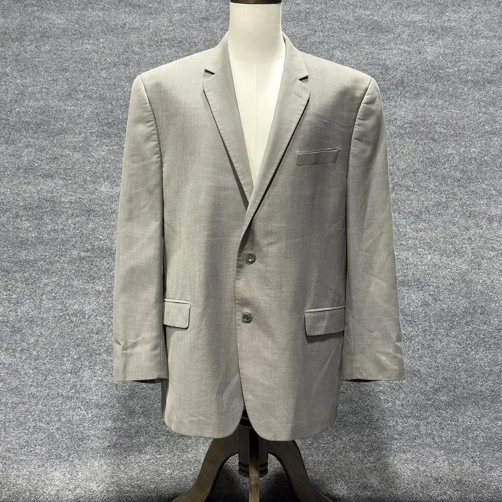 Michael Kors Blazer Mens 48L Gray Two Button Sport Coat Jacket Classic Fit